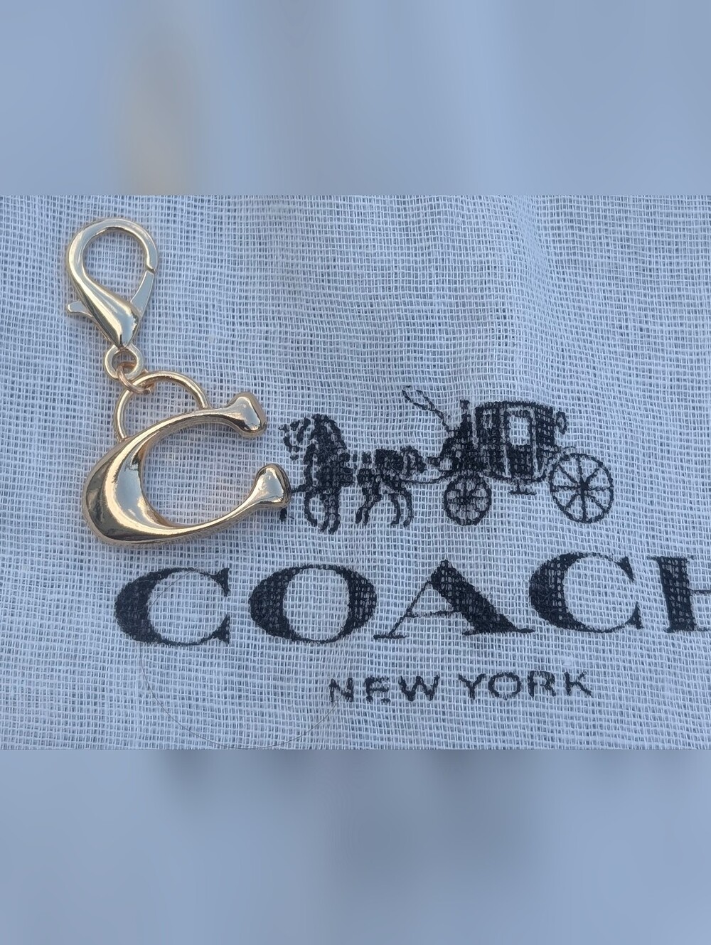 Coach DIY C Gold Signature Bag Charm Keychain